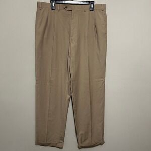 Lauren Ralph Lauren Men's Dress Pants 37x30 Khaki Tan Excellent Pleated Cuffed